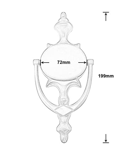 QCAA Solid Brass Door Knocker, 7-3/4", Satin Nickel, 1 Pack, Made in Taiwan 5