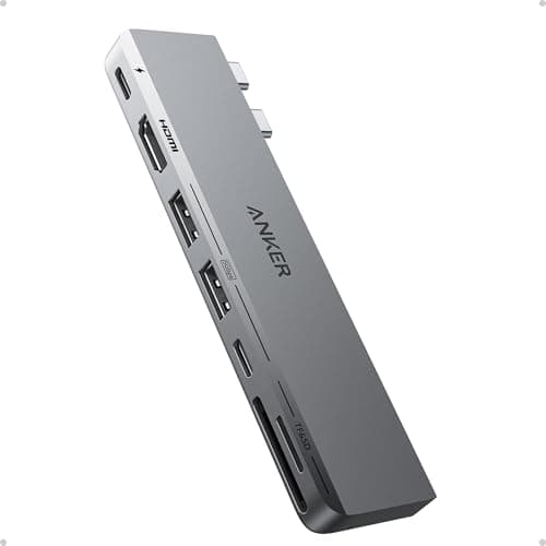 Anker USB C Hub for MacBook, 7-in-2 with 4K@60Hz HDMI, Compatible with Thunderbolt 4, 1 Type C and 2 USB A Data Ports for MacBookPro 13 Inch, MacBookAir M1 / M2, and More