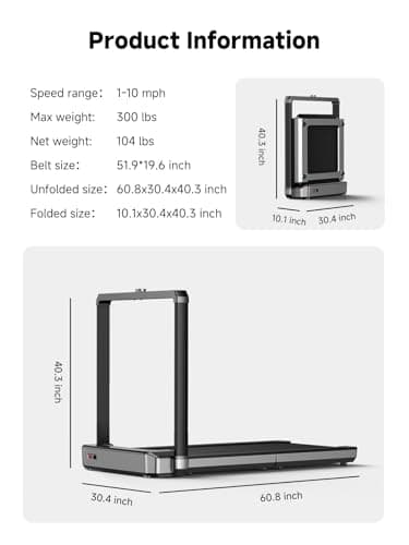 WALKINGPAD X25 Folding Treadmills for Home, Smart Vertical Fold, LED Display with Rotary Control, No Assembly 6