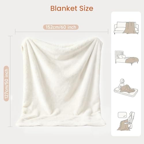 Heated Throw Blanket Electric Blanket with Built-in Button Controller 50"x60" One-Touch Ultra Cozy Soft Warm Heating Electric Blanket with 4 Heat Levels & 4 Hours Auto-Off Overheat Protection 5