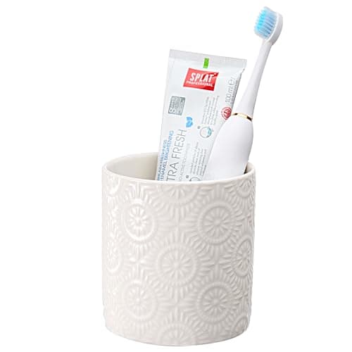 Baalaka Toothbrush Holders for Bathrooms, Electric Tooth Brushing Holder, Ceramic Bathroom Toothbrush Cup and Toothpaste Holder, Bathroom Organizers and Storage Accessories