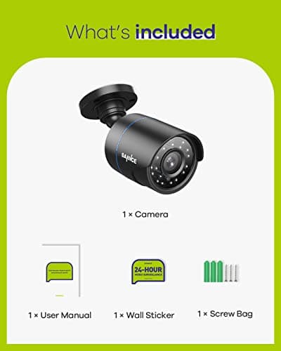 SANNCE 1080P Security Camera AHD/TVI/CVI/CVBS 4-in-1 CCTV Camera IP66 Weatherproof Analog CCTV Surveillance Bullet Camera Indoor Outdoor, 100ft Night Vision, No Power Supply and Cable, Only A Camera 8