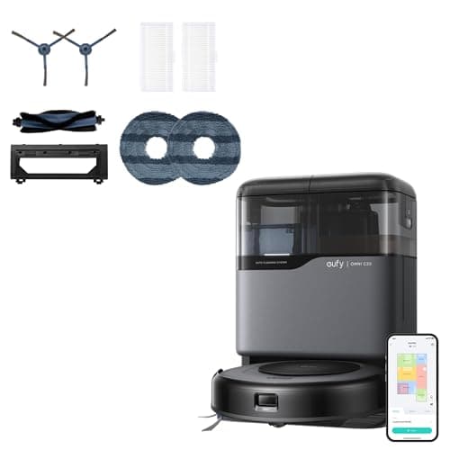 eufy Robot Vacuum Omni C20 with All-in-One Station,3.35-Inch Ultra-Slim Body Accessory Kit for Omni C20, 2 Side Brushes, 2 Washable Filters, 1 Rolling Brush, 1 Brush Guard, 2 Mops