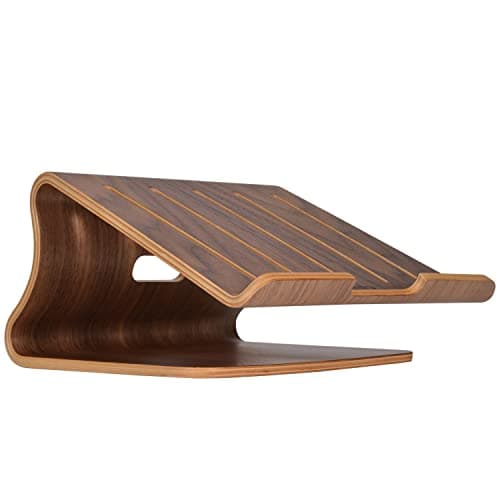 Wooden Laptop Stand,Laptop Holder Stand,Laptop Stand Wooden,Wood Laptop Stand for Desk,Compatible with Most Laptops Heat Dissipation Shelf(Walnut)