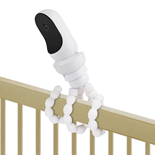 Flexible Tripod Baby Monitor Mount for Owlet Cam, Owlet Cam 2 and Owlet Dream Sight (Gen 3) Smart Video Baby Monitor, Attach Your Baby Camera Wherever You Like Without Tools or Wall Damage - White
