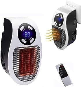 Wall Space Heater 350W Portable Electric Heater with Programmable Adjustable Thermostat, Overheat Protection