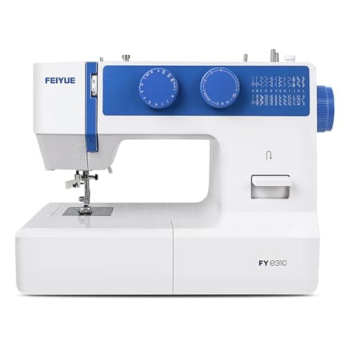 FEIYUE FYe310 Sewing Machine with Foot Pedal, Full Size, Heavy Duty & Portable, 6 Bobbins & 5 Included Sewing Feet