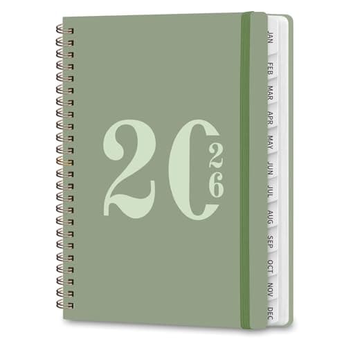 2026 Planner, Weekly and Monthly Calendar Agenda Book, Jan 2026 - Dec 2026, Hardcover Planning Academic Planner for Office School Supplies and Desk Accessories - A5 (6.3'' x 8.5'')