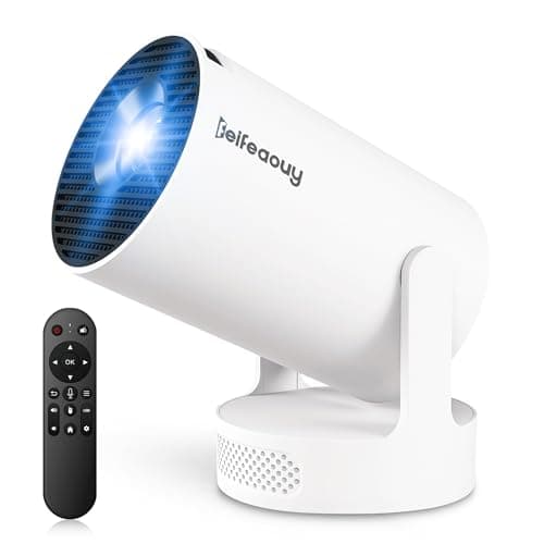 Mini Projector - Manual Focus, Smart Portable Projector for Bedroom & Home Cinema with 4K Support, 170 ANSI Lumens, Auto Keystone, Netflix Certified, Android 11, Voice Control, Air Mouse Remote
