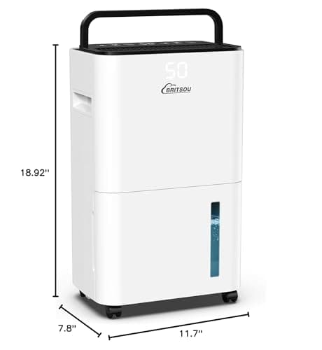 BRITSOU 34 Pint Dehumidifier for Basement with Drain Hose & 0.66 Gallon Water Tank, Manual & Auto Drainage, Smart Quiet Dehumidifiers for Home with Auto Shut off, 24HR Timer 9