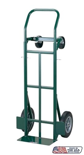 Harper Trucks JEDT8635P 700 lb Capacity Super-Steel Convertible Hand Truck, Dual Purpose 2 Wheel Dolly and 4 Wheel Cart with 10" Flat-Free Solid Rubber Wheels