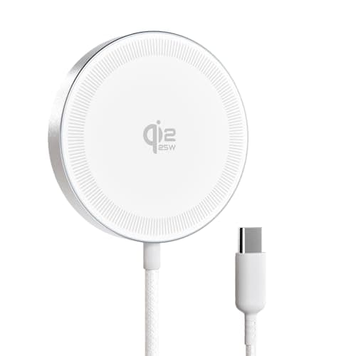 25W Magnetic Wireless Charger for iPhone 17/16, Qi2 Fast Charging Pad for iPhone 17/16/15/14/13/12 Series for AirPods, Strong Magnet, Ultra-Thin & Portable Charger Mat for Desk & Bedside, 1Pack White
