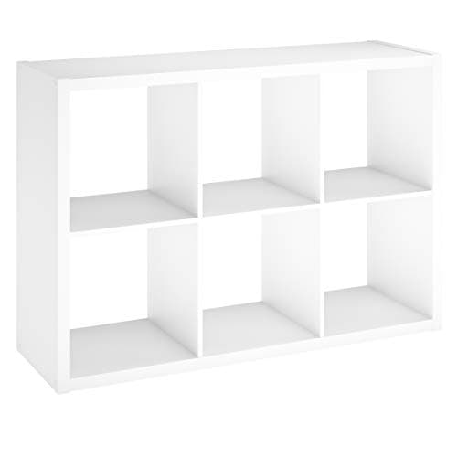 ClosetMaid 6 Cube Storage Shelf Organizer Bookshelf with Open Back, Vertical or Horizontal, Easy Assembly, Wood, White Finish