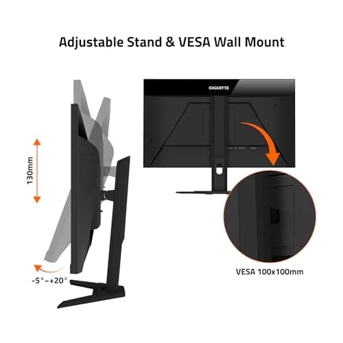 GIGABYTE M28U 28" 144Hz Gaming Monitor, 3840 x 2160 SS IPS Display, 1ms (GTG) Response Time, 9‎4% DCI-P3, VESA Display HDR400, FreeSync Premium Pro, 1x Display Port 1.4, 2X HDMI 2.1 (M28U-SA) 5