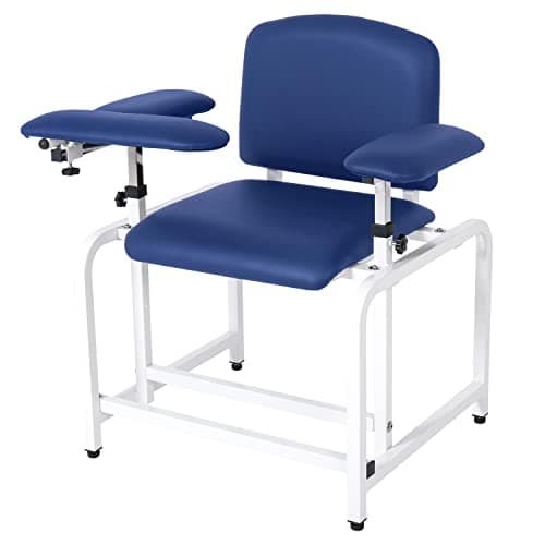 COOLWAVE Extra Thick Padded Phlebotomy Chair with Arms Blue