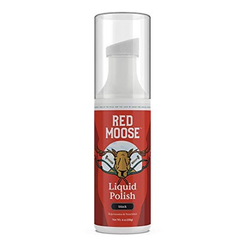 RED MOOSE Liquid Shoe Polish - 4 oz Black - for Leather, Boots and Dress Shoes