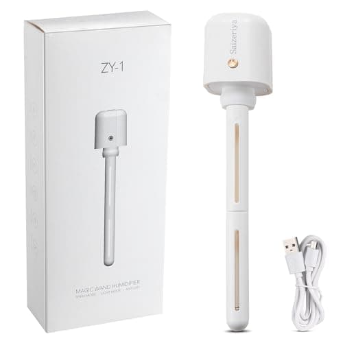 Mini Portable Humidifier, travel humidifier, Small USB Personal Humidifiers with Ultra Quiet, Optional Container, Tiny Travel Easy Use Humidifier for Plants, Car, Office, Hotel - White