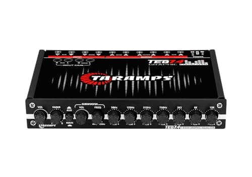 TARAMPS TEQ 7.4 Pro Car Audio Systems 7 Band Graphic Equalizer EQ Blue Lighting Advance Capability Input Channel Adjustment Main Volume Control Adjustable Subwoofer Volume with LPF