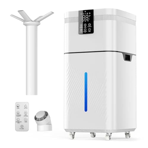 LRAZU 30L/7.93Gal Commercial Humidifier for Large Room 4200 sq ft, 3000mL/H Whole House Humidifiers with Supersized Cool Mist,Quiet Humidifiers for Bedroom, Home,Office, Plants, Warehouse