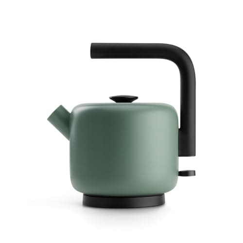 Fellow Clyde Electric Kettle - 1.5 Liter Capacity - Modern Twist On Stovetop Design, All-Purpose, Stainless Steel - Warm Water for Ramen, Oatmeal, Tea, Coffee & more - Large Capacity - Smoke Green