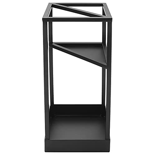 MyGift Umbrella Stand,Umbrella Holder for Entryway,20 Inch Tall Modern Metal Geometric Freestanding Umbrella Rack or Cane Holder with Shelf for Small Umbrellas and Bottom Drip Tray (Black) 6