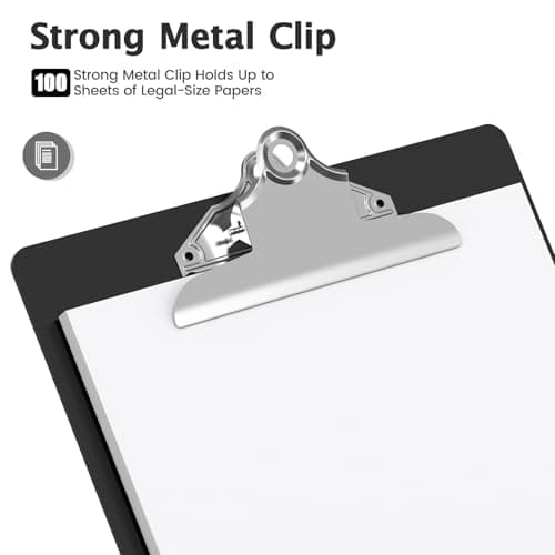 Macroclo Legal Size Clipboard, Black Plastic 8.5 x 14 Clip Board for Lawers, Heavy Duty Butterfly Clip, 9 x 15 in, Office & School Supply 5