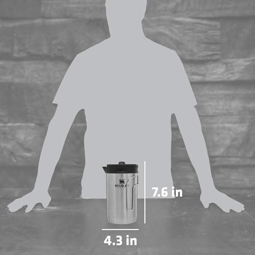 STANLEY All In One French Press Coffee Maker 32 oz | 5 Minute Brew, 4 Hours Hot | Mesh Filter for Coffee Grounds | Insulated Stainless Steel French Press | BPA-Free | Stainless Steel Shale 6
