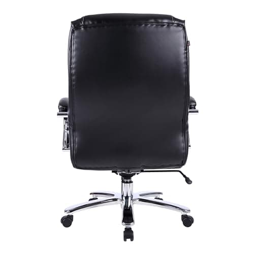 Alera ALE Maxxis Series Big and Tall Leather Chair, Black/Chrome 6