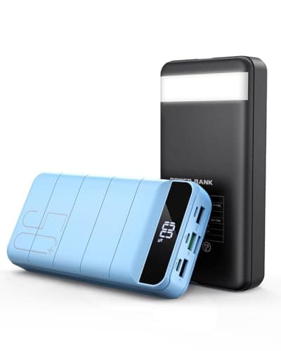 2 Pack Black+Sierra Blue:Portable Charger Power Bank 50000mAh Fast Charging 22.5W USB C Battery Pack Charger Portable with 4 Outputs & 3 Inputs High Capacity External Battery Bank for iphone, Samsung