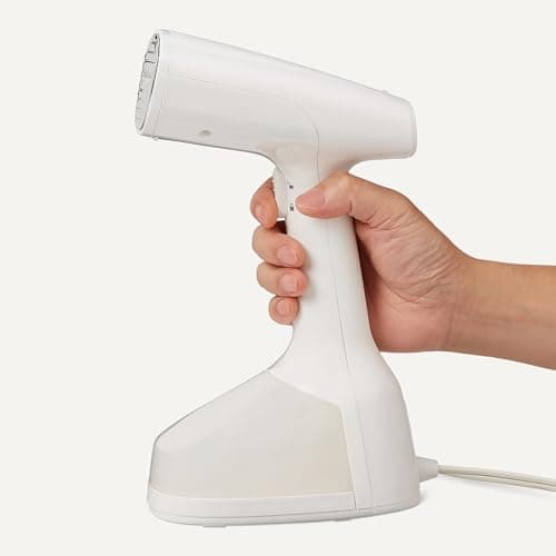 Amazon Basics Handheld Garment Steamer for Clothes, 1500W Turbo Extreme Steam, Travel Must Have with Dual Steam Modes, Auto Shut-off & Fabric Accessories, White 3