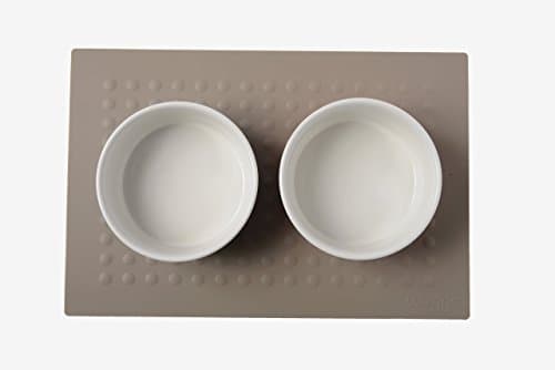 Waggo Dipper Ceramic Dog Bowl for Small and Large Breeds - Heavyweight and Durable Pet Food and Water Dish Crock, Dishwasher Safe, Modern (Vintage Grey, Large) 6