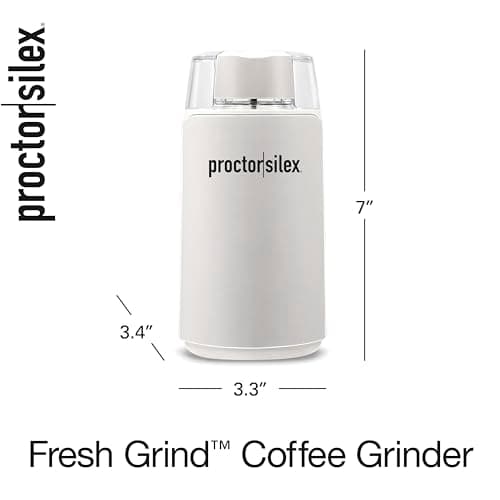Proctor Silex Electric Coffee Grinder for Beans, Spices and More, Stainless Steel Blades, 12 Cups, White 8