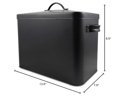 Claimed Corner Metal Storage Canisters and Containers for Home and Kitchen Organization, Function, and Decor (Black Bread Box) 6