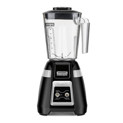 Waring Commercial BB300 Blade 1 HP Blender Toggle Switch Controls with Pulse feature with 48 oz BPA Free Copolyester Stacking Container, 120V, 5-15 Phase Plug ,Black
