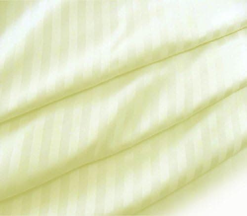 Lasin Bedding Luxury Super Soft 100% Cotton, Stripe, Fitted Sheet, Full 54" x 75", 12" Drop, Ivory 4