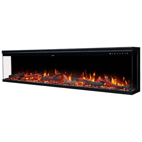Touchstone Sideline Infinity Pro 3-Sided Smart 72" WiFi-Enabled Electric Fireplace - 80051 - Built-in - 6 Realistic Flame Colors- 13-Color Down Lighting- Crackle Sound- 1,500W Heater