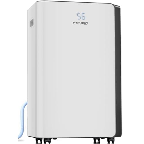 4500Sq.Ft Large Dehumidifier, 50Pint Dehumidifiers for Home, Quiet Whole House Dehumidifier for Basement, Bedroom and Bathroom, with Drain Hose, Water Full Alert, Digital Display