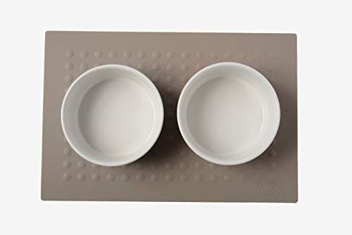 Waggo Dipper Ceramic Dog Bowl for Small and Large Breeds - Heavyweight and Durable Pet Food and Water Dish Crock, Dishwasher Safe, Modern (Vintage Grey, Medium) 7