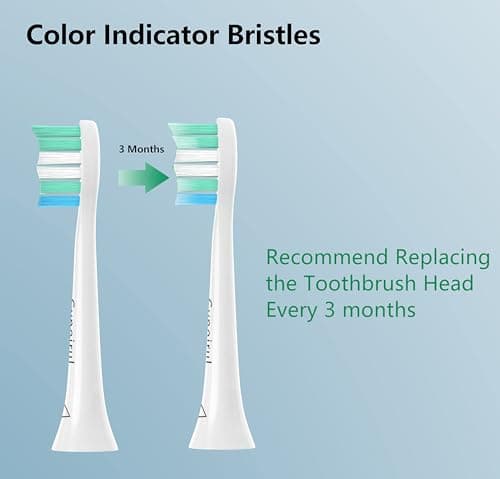 Gypoirul Toothbrush Replacement Heads Compatible with Philips Sonicare Replacement Heads, Electric Brush Head for 4100 5100 6100 9023 W Optimal Plaque Control 10 Pack, Green-blue 6
