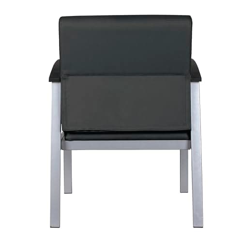 Alera Alera metaLounge Series Mid-Back Guest Chair, 24.6" x 26.96" x 33.46", Black Seat, Black Back, Silver Base 5