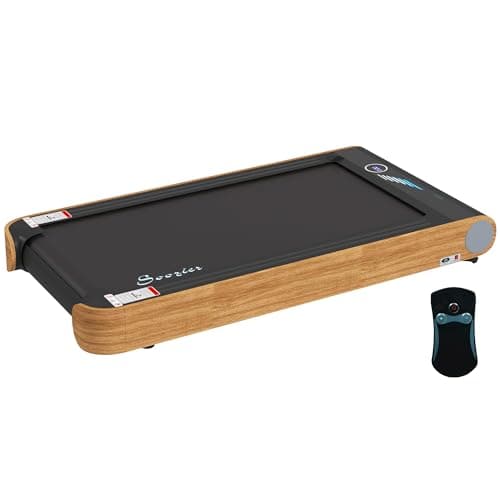 Soozier 2.5HP Walking Pad, Under Desk Treadmill with Bluetooth Speaker, Wheels, Remote Control, LED Display, Max Load 265 lbs., for Home Gym Office, Wood Look