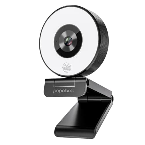 papalook 2K Webcam with Light and Privacy Cover, PA552 Full HD Streaming Web Camera with Dual Microphones, Plug and Play USB Computer Webcam for PC Laptop Desktop, Mac Zoom Skype Teams