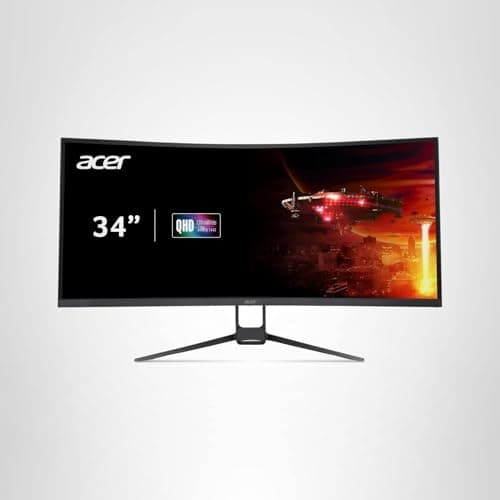 acer Nitro 34 Inch UWQHD 3440 x 1440 1000R Curved PC Gaming Monitor | AMD FreeSync Premium | Up to 180Hz Refresh | Up to 0.5ms | AdobeRGB 90%| Delta E<2 | 1 DP 1.2 & Two HDMI 2.0| EDA343CUR V3bmiippx 17
