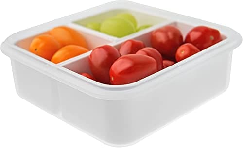 carrotez 3 Compartment Snack Container, Small Divided Food and Snack Container with Lids for Adults, Microwave Safe, BPA Free, Reusable, 2.4 Cup (570ml) 6