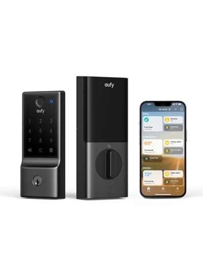 eufy Security Smart Lock E31, Fingerprint Keyless Entry Door Lock for Front Door, Built-in WiFi Deadbolt, App Control, Supports Matter, Apple Home, Alexa, Google, 10000mAh Battery, Auto Lock
