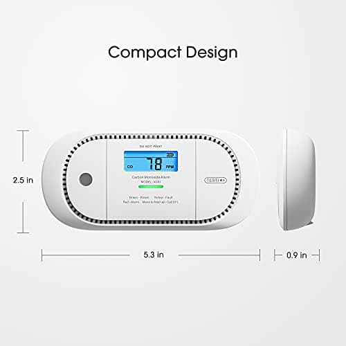 X-Sense Carbon Monoxide Detector Alarm with Digital LCD Display, Replaceable Battery CO Alarm Detector with Peak Value Memory, XC01-R 7