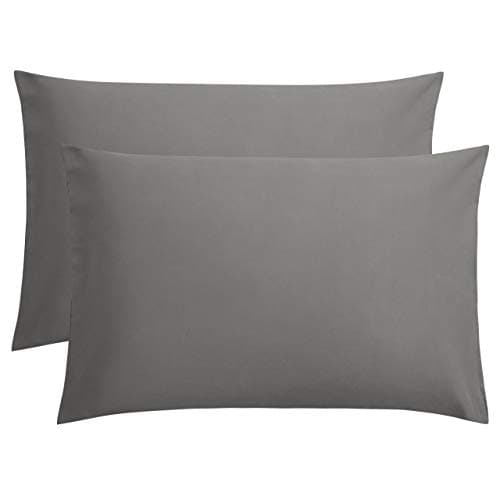 FLXXIE Pillow Cases Queen, Soft Microfiber Pillow Covers with Envelope Closure, Wrinkle Resistant Pillowcases, 2 Piece Set, 20x30, Dark Grey