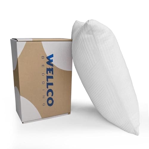WELLCO Extra Firm Pillow Standard Size 26 x 18 inch, Bed Pillow with Adjustable Insert and 1 Cooling Pillowcase, Not Only Provides Stronger Support But Aslo Comfortable