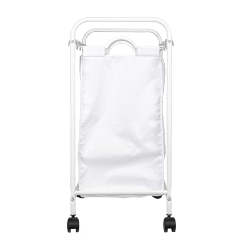 Household Essentials Rolling Triple Laundry Sorter, White 5