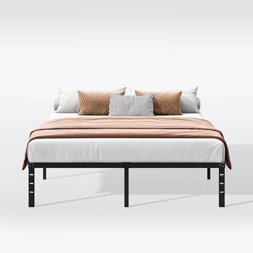 Hafenpo 14 Inch Queen Bed Frame - Sturdy Metal Platform Queen Size, No Box Spring Needed, Heavy Duty, Easy Assembly, Strong Bearing Capacity, Under Bed Storage, Black 8